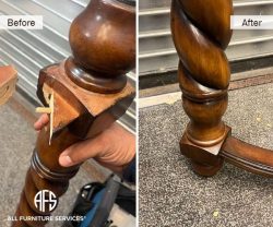 Chair Table Pedestal leg decorative dowel frame wood repair glue reinforce fix restore replacing