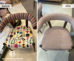 Designer Round Back chair upholstery work change material