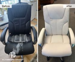 Executive Leather Vinyl Office Chair Reupholster Material arm color change repair