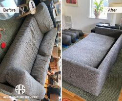 Sofa couch chair seat cushion back padding replacing adding additional padding premium foam Dacron wrinkle removal shaping springs support