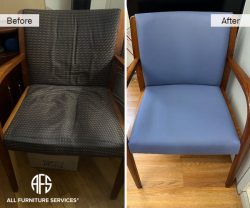 Home Office Kitchen Side Chair Leather Reupholstery change of material