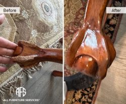 Pet damage animal dog cat wood bitten scraped restoring furniture shape color