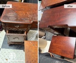desk chair stool refinishing staining restoring repair restoration new york jersey