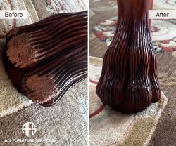 dog cat pet animal chewed scratched furniture wood leg damage repair restoration