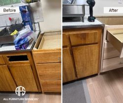 drawer repair slides tracks front redo fix adjust replace cabinet furniture restoration