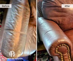 leather arm seat chair couch discoloration peeling flaking repair restoration