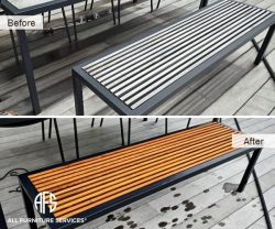 patio deck pool outdoor furniture restore refinish stain teak wood maintenance repair
