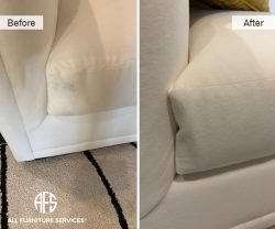 Upholstered Sofa Arm Repair Cushion Restoration Fabric Furniture Cleaning Before After