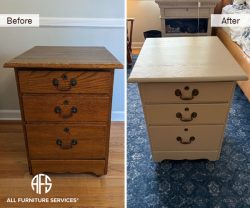 Wood Nightstand Refinish Painting Furniture Makeover Drawer Repair Bedroom Table Before After