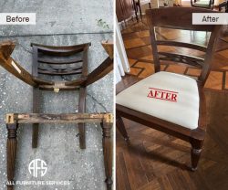 all-furniture-services-antique-wood-chair-broken-frame-structural-repair-upholstery-before-after